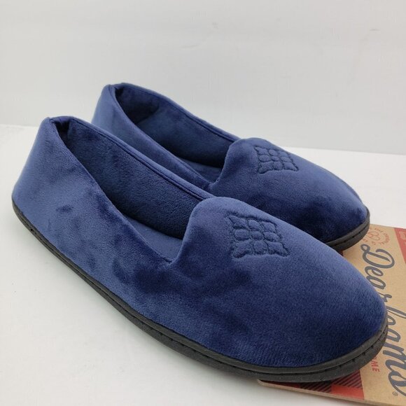 Dearfoams Womens Size XL 11-12 Peacoat Blue Slip On Memory Foam Loafer Slippers - Picture 1 of 8